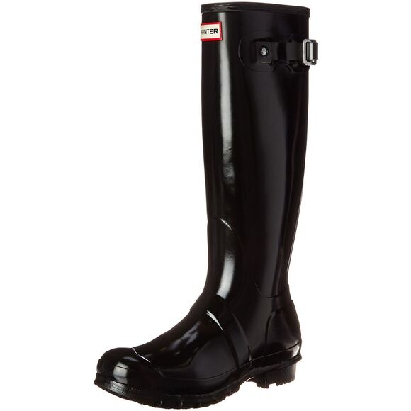 Hunter Shoes - Hunter Womens Original Tall Gloss Rain Boots - Black